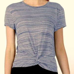 Blue twist front tee shirt